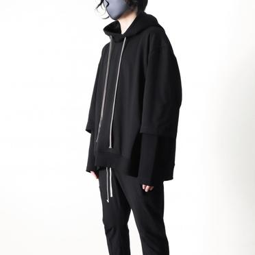 Layered Sweat Hoodie　BLACK No.18