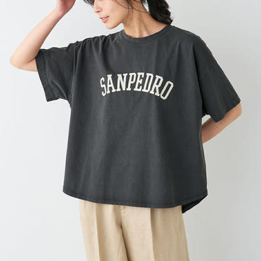 "SANPEDRO"ヴィンテージウォッシュロゴT-shirt　SUMIKURO No.4