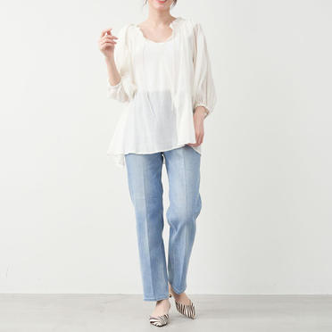 [SALE] 30%OFF　MICA&DEAL 楊柳ギャザーブラウス　OFF WHITE No.6
