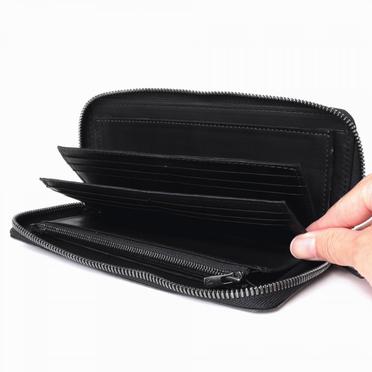 round zip long wallet　Roma DEEP BLACK No.3