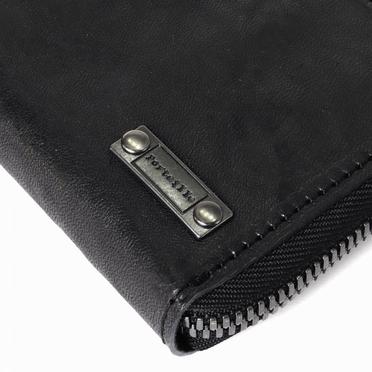 round zip long wallet　Roma DEEP BLACK No.6