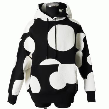 Polka Pattern Sweat Hoodie　BLACK No.1