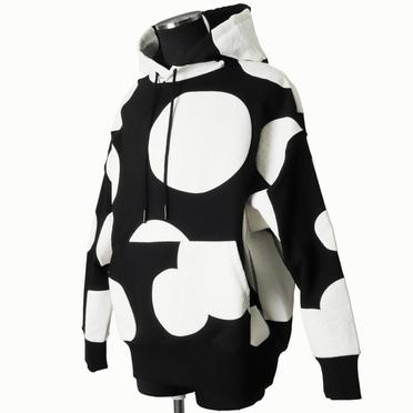 Polka Pattern Sweat Hoodie　BLACK No.2