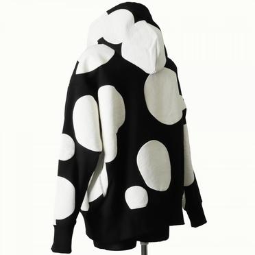 Polka Pattern Sweat Hoodie　BLACK No.4