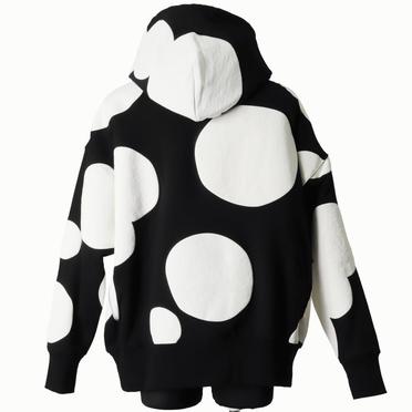 Polka Pattern Sweat Hoodie　BLACK No.5