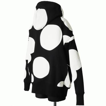 Polka Pattern Sweat Hoodie　BLACK No.6