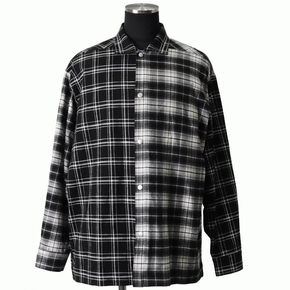 Check Pattern Combi Shirts　BLACK