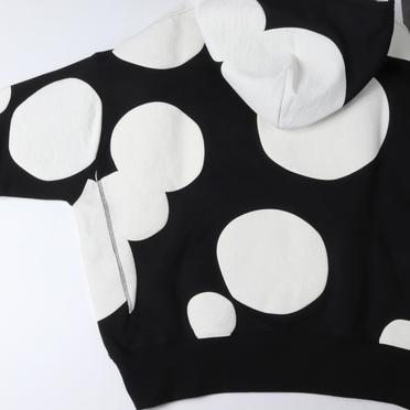 Polka Pattern Sweat Hoodie　BLACK No.12