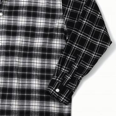 Check Pattern Combi Shirts　BLACK No.12