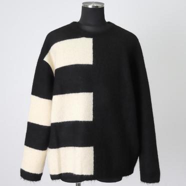 Striped Combi Knit Top　BK×IV No.1