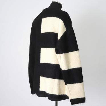 Striped Combi Knit Top　BK×IV No.6