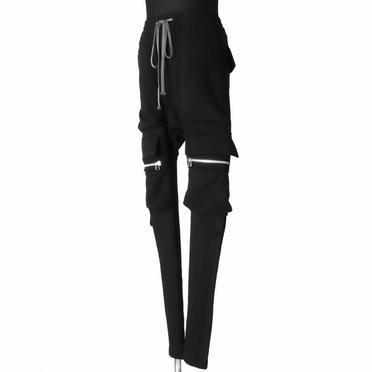 Side Zip Sweat Sarrouel Skinny　BLACK No.2