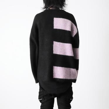 Striped Combi Knit Top　BK×PUR No.17