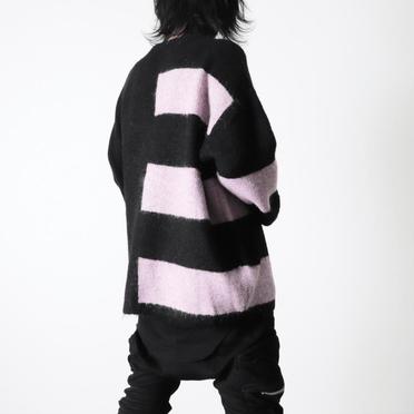 Striped Combi Knit Top　BK×PUR No.19