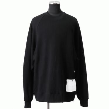 Waffle Dolman Long Pullover　BLACK No.1