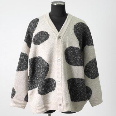 Polka Pattern Knit Cardigan　BG×GY No.1