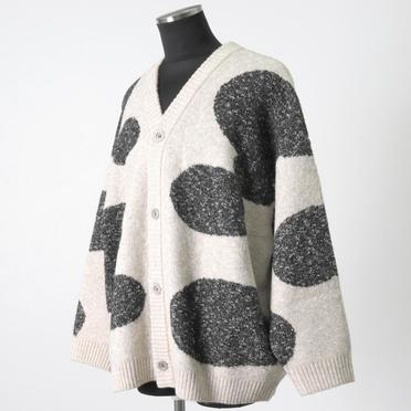 Polka Pattern Knit Cardigan　BG×GY No.2