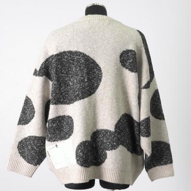 Polka Pattern Knit Cardigan　BG×GY No.5