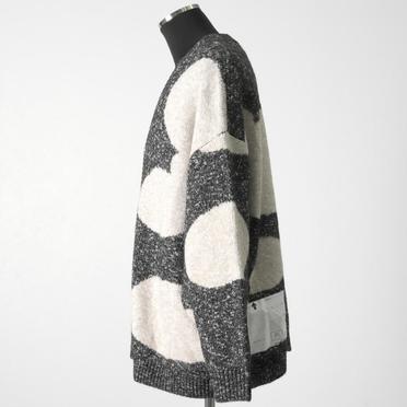 Polka Pattern Knit Cardigan　GY×BG No.3