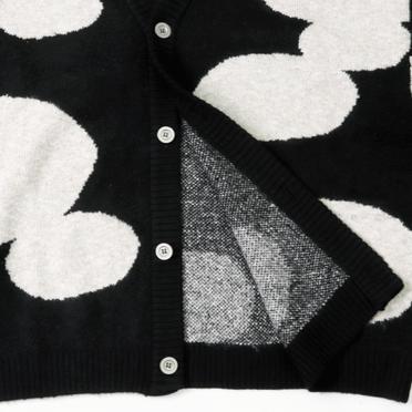 Polka Pattern Knit Cardigan　BK×BG No.10
