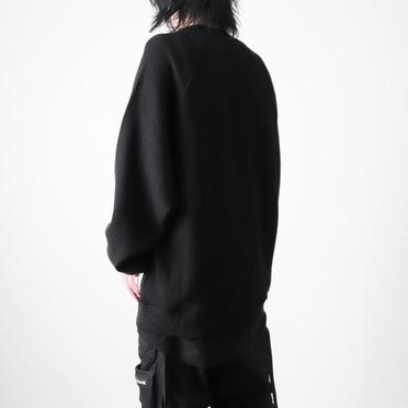 Waffle Dolman Long Pullover　BLACK No.16