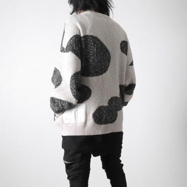 Polka Pattern Knit Cardigan　BG×GY No.15