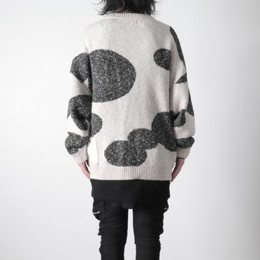 Polka Pattern Knit Cardigan　BG×GY No.16