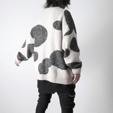 Polka Pattern Knit Cardigan　BG×GY No.17