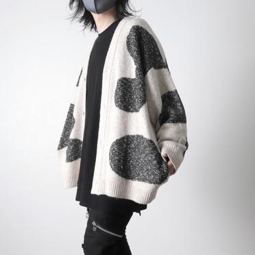 Polka Pattern Knit Cardigan　BG×GY No.20