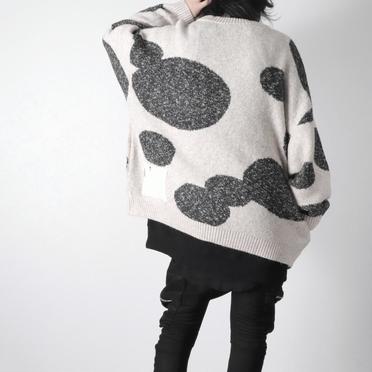 Polka Pattern Knit Cardigan　BG×GY No.21