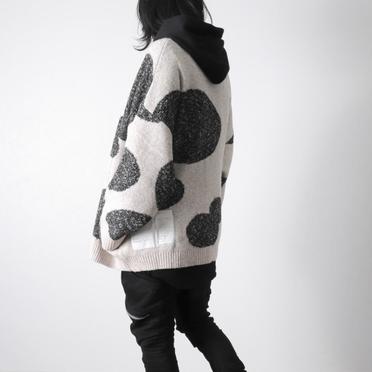 Polka Pattern Knit Cardigan　BG×GY No.23