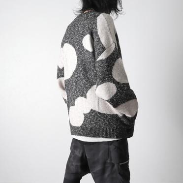 Polka Pattern Knit Cardigan　GY×BG No.19