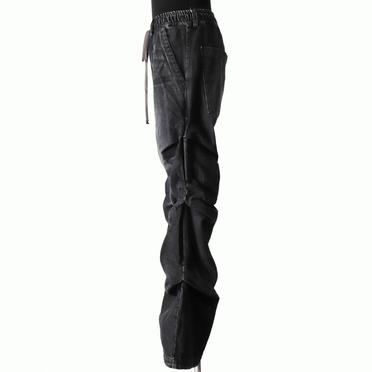 Denim Tuck Slim Baggy Pants　DAMAGE BLACK No.3