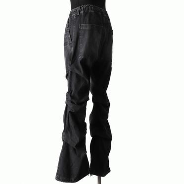 Denim Tuck Slim Baggy Pants　DAMAGE BLACK No.4