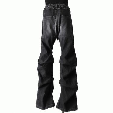 Denim Tuck Slim Baggy Pants　DAMAGE BLACK No.5