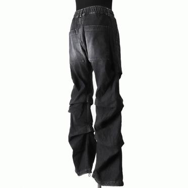 Denim Tuck Slim Baggy Pants　DAMAGE BLACK No.6