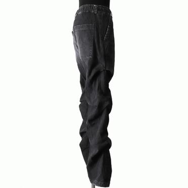 Denim Tuck Slim Baggy Pants　DAMAGE BLACK No.7