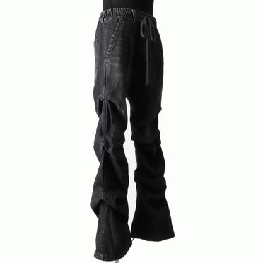 Denim Tuck Slim Baggy Pants　DAMAGE BLACK No.8