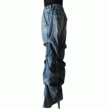 Denim Tuck Slim Baggy Pants　INDIGO BLUE No.4