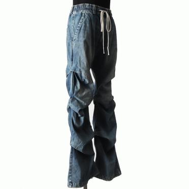 Denim Tuck Slim Baggy Pants　INDIGO BLUE No.8