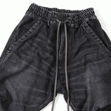 Denim Tuck Slim Baggy Pants　DAMAGE BLACK No.9