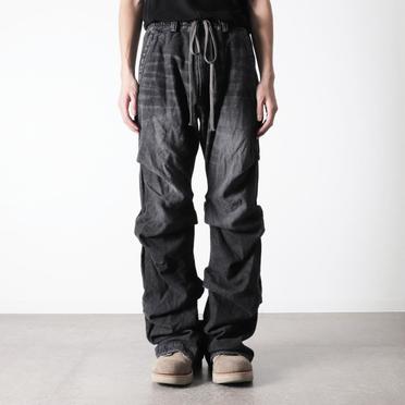 Denim Tuck Slim Baggy Pants　DAMAGE BLACK No.15