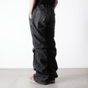 Denim Tuck Slim Baggy Pants　DAMAGE BLACK No.18