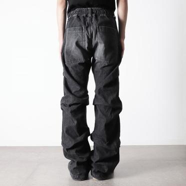 Denim Tuck Slim Baggy Pants　DAMAGE BLACK No.19