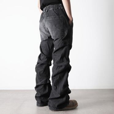 Denim Tuck Slim Baggy Pants　DAMAGE BLACK No.20