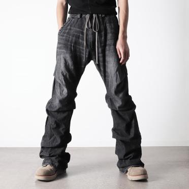 Denim Tuck Slim Baggy Pants　DAMAGE BLACK No.21