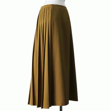 MIDIUMISOLID for Ladies アシンメトリープリーツラップスカート　CAMEL No.4