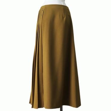 MIDIUMISOLID for Ladies アシンメトリープリーツラップスカート　CAMEL No.5