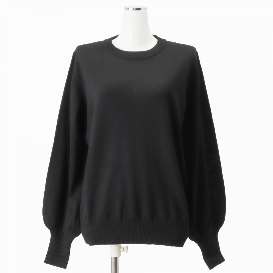 MIDIUMISOLID for Ladies クルーネックプルオーバー　BLACK