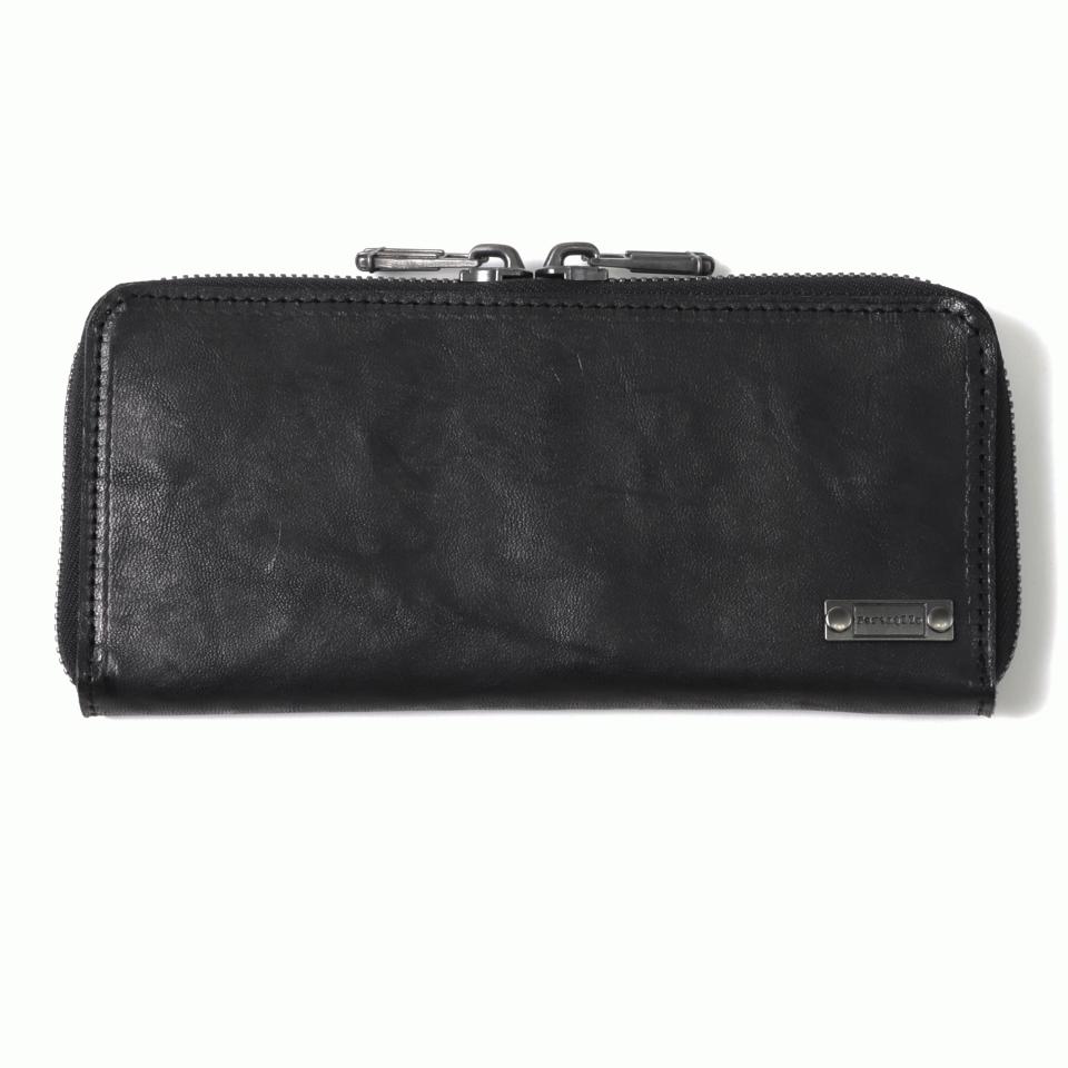 round zip long wallet　Roma DEEP BLACK